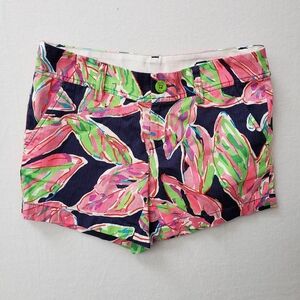 Lilly Pulitzer sz 2 The Callahan Shorts Pink Blue Preppy Beach Vacation Cotton